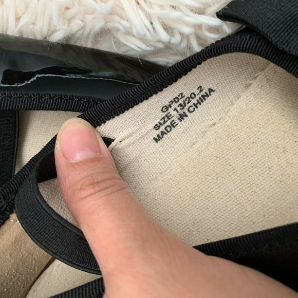 thee bron girls ballet flats mary jane black patent leather size 13 - Picture 7 of 8